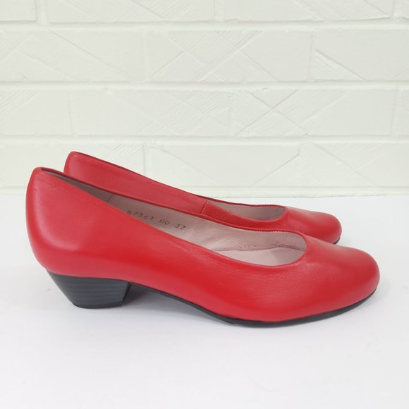 Zeddea Red Sheep Leather Bienvenida Round Toe Block Heel Cabin Shoes Comfort 6 - Picture 3 of 11
